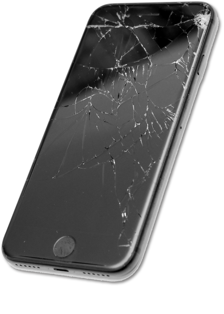 iPhone with a smashed screen
